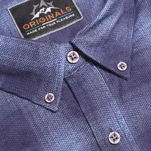 Chemise velours carreaux bleue manches longues-6XL