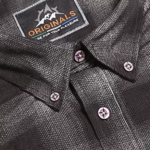 Chemise velours carreaux gris anthracite manches longues-3XL