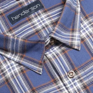 Chemise flanelle à carreaux bleu, blanc et orange-2XL