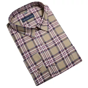 Chemise manche longue carreaux vert, blanc et orange Flanelle de 2XL à 5XL