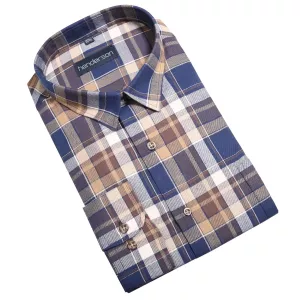 Chemise manche longue carreaux bleu ocre Flanelle de 2XL à 5XL