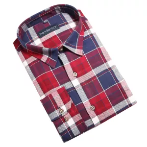 Chemise manche longue Carreaux Rouge Bleu Flanelle de 2XL à 5XL