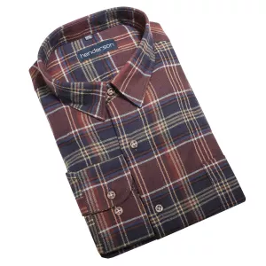 Chemise à carreaux bleu rouille