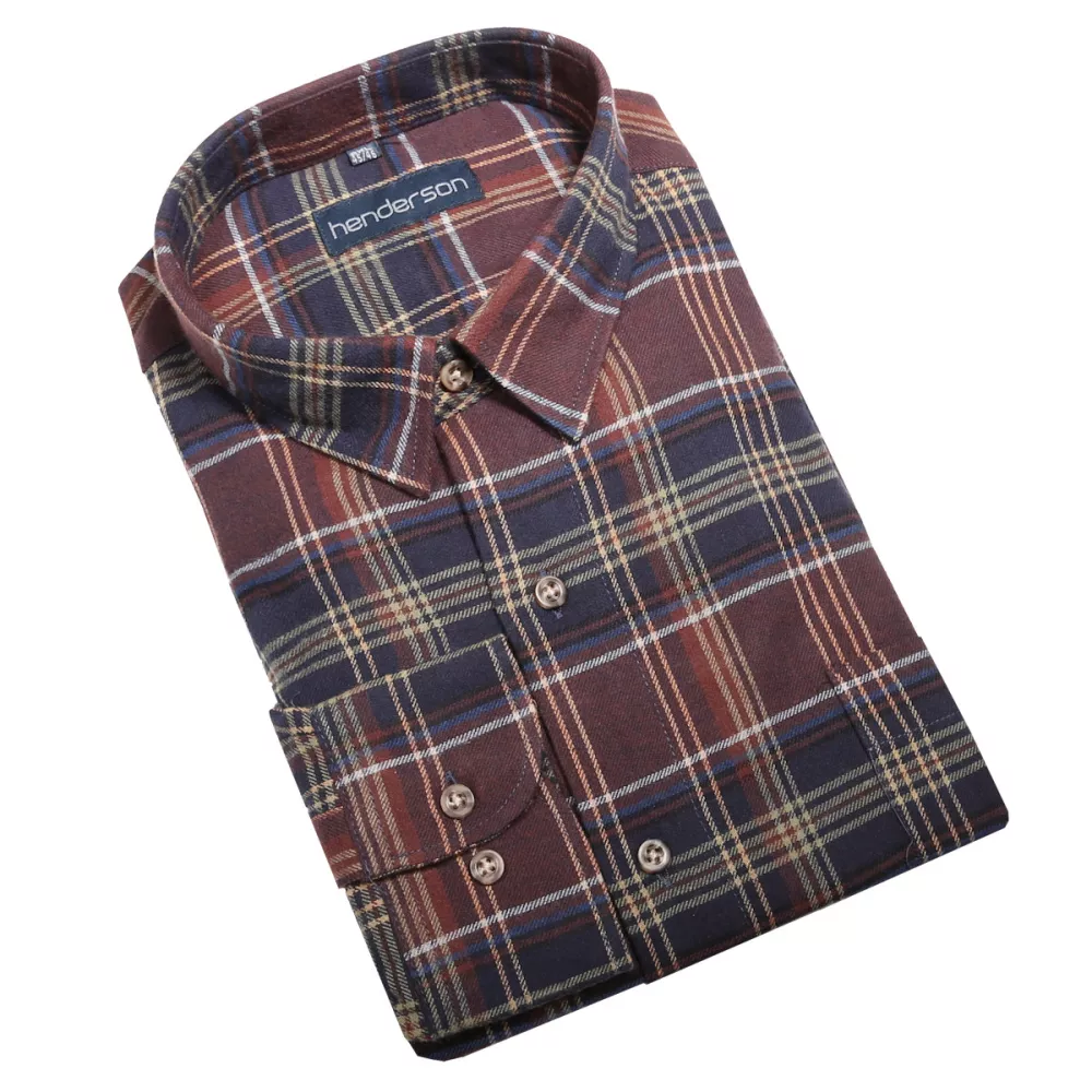 Chemise manche longue carreaux bleu rouille Flanelle de 2XL à 5XL-3XL