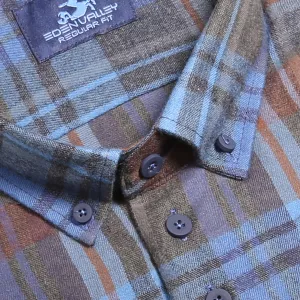 Chemise Eden Valley flanelle à carreaux bleu -4XL