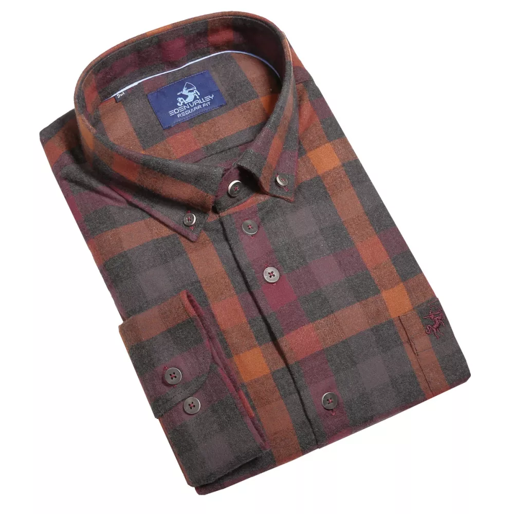 Chemise Flanelle carreaux brique manche longue de 2XL à 6XL-2XL