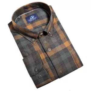 Chemise Eden Valley flanelle à carreaux ocre 
