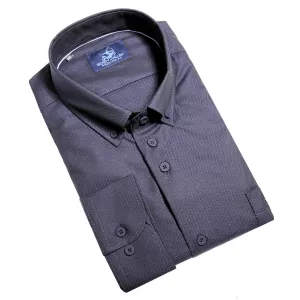 Chemise bleu marine Coton Lyocell manche longue de 2XL à 6XL