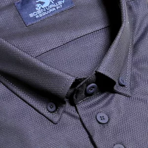 Chemise Eden Valley col boutonné bleu marine-6XL
