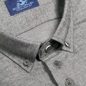 Chemise Eden Valley col boutonné Mélange de gris-3XL