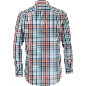 Chemise confort à carreaux turquoise, rouge et blanc-6XL