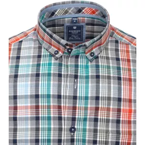 Chemise confort à carreaux turquoise, rouge et blanc-6XL