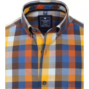 Chemise confort à careaux jaune orange bleu-6XL