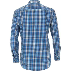 Chemise à petits carreaux turquoise, bleu et blanc-5XL