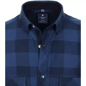 Chemise Western à careaux marine et bleu-6XL