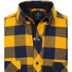 Chemise Western à careaux marine et jaune-3XL