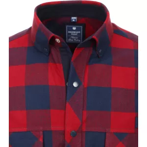 Chemise Western à careaux marine et rouge-6XL