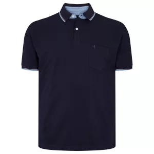 Polo col oxford contrasté bleu marine