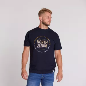 T-shirt North Denim bleu marine casual homme-2XL