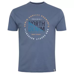 T-shirt North Denim Gris Bleu casual homme