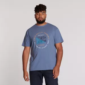 T-shirt North Denim Gris Bleu casual homme-7XL