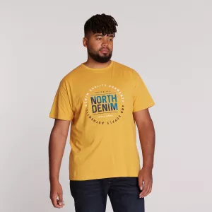 T-shirt North Denim Jaune ocre casual homme-6XL