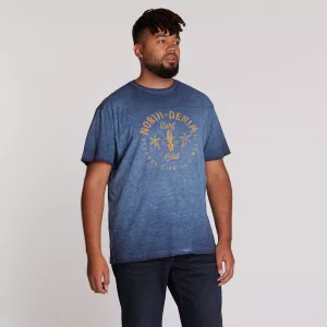North 56 DENIM T-shirt manche courte bleu marine délavé 2XL à 8XL - Surf Club-5XL