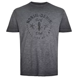 North 56 DENIM T-shirt manche courte noir délavé 2XL à 8XL - Surf Club