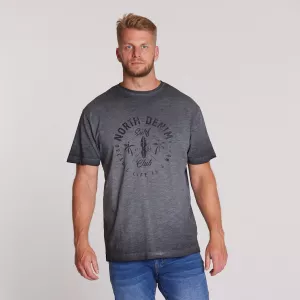 North 56 DENIM T-shirt manche courte noir délavé 2XL à 8XL - Surf Club-2XL