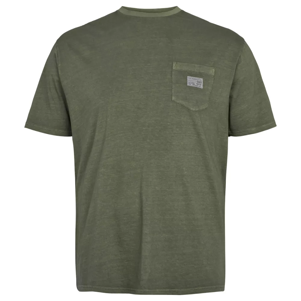 North 56 DENIM T-shirt manche courte vert olive foncé délavé 2XL à 8XL-3XL