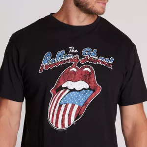 T-shirt noir Rolling Stones USA officiel-4XL