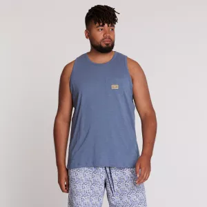 Débardeur bleu gris bleu gris avec poche -7XL