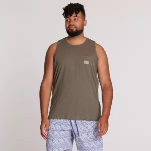 Débardeur bleu gris vert olive avec poche -7XL