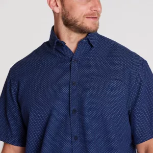 Chemise imprimée bleu marine chic-3XL