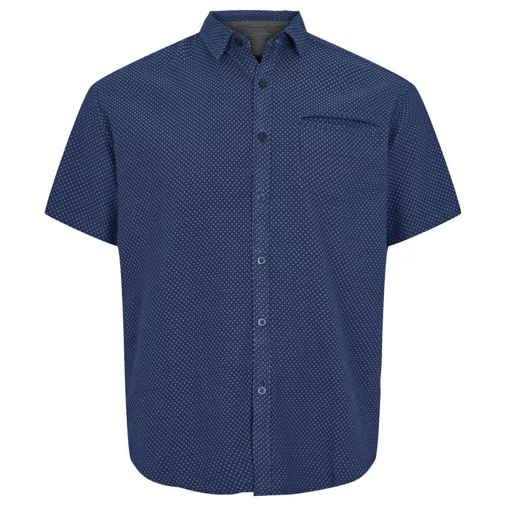Chemise imprimée bleu marine chic-6XL