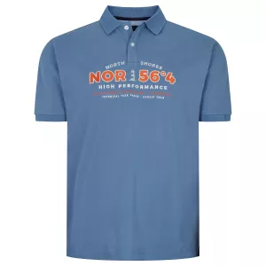 Polo piqué High Performance bleu-2XL
