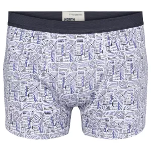 Boxer Stretch blanc imprimé  bleu 2XL à 6XL-2XL