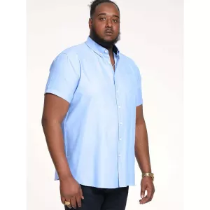 Chemise bleu clair oxford manche courte de 2XL à 8XL-2XL