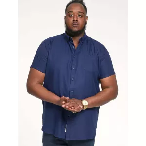 Chemise bleu marine oxford manche courte de 2XL à 8XL-4XL
