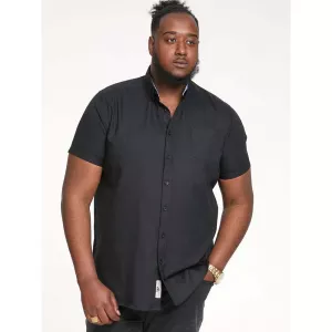 Chemise noire oxford manche courte de 2XL à 8XL-4XL