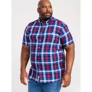 Chemise D555 à carreaux rouge bleu-4XL