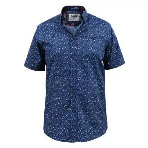 Chemise bleue motif manche courte de 2XL à 6XL-6XL
