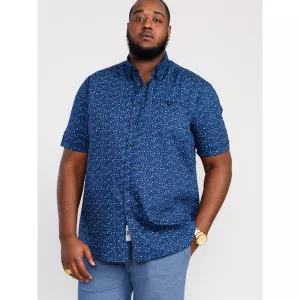 Chemise bleue motif manche courte de 3XL à 6XL-2XL