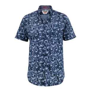 Chemise bleue motif floral manche courte de 3XL à 6XL