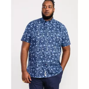 Chemise D555 bleue motif floral-5XL