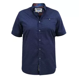 Chemise marine motif blanc manche courte de 3XL à 8XL