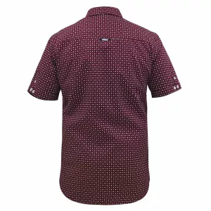 Chemise bordeaux motif blanc manche courte de 3XL à 6XL-5XL