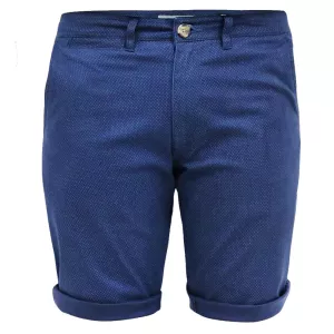 Short chino stretch imprimé marine petit motif-P54