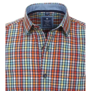 Chemisette à petits carreaux turquoise, orange, rouge, jaune-2XL