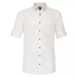 Chemise lin cotton manche courte blanche de 2XL à 6XL